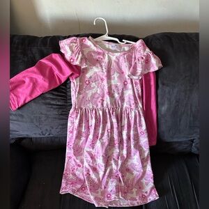 Pink Unicorn Dress with Long Sleeves